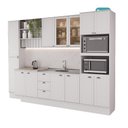 Ver imagem 4 de Cozinha Milla 13 Portas 3 Gavetas MDF 310cm Branco Móveis Carraro