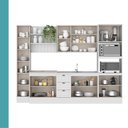 Ver imagem 2 de Cozinha Milla 13 Portas 3 Gavetas MDF 310cm Branco Móveis Carraro