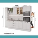 Ver imagem 6 de Cozinha Milla 13 Portas 3 Gavetas MDF 310cm Branco Móveis Carraro