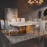 Sala de Jantar 135x135 MDF/Vidro 8 Cadeiras Stella Bom Pastor - 2