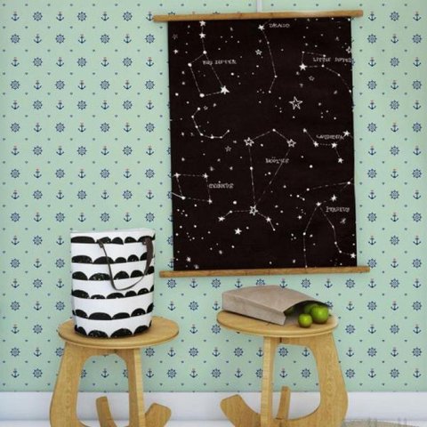 Papel de Parede Kids Marinheiro Verde