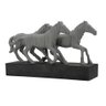 Escultura Decorativa Cavalos em Resina Cinza Ss0236 Btc - 1