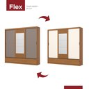 Ver imagem 2 de Guarda Roupa Casal 03 Portas Deslizantes Flex com Espelho 03 Gavetas Externas Delvin D349 Cinamomo o