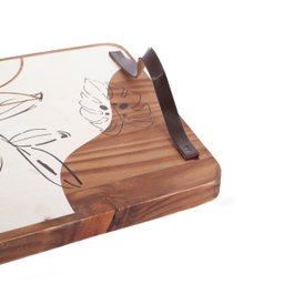 Bandeja decorativa para servir frios petiscos grande folhas - 2