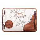 Ver imagem 1 de Bandeja Decorativa para Servir Frios Petiscos Grande Folhas