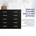 Ver imagem 2 de Cômoda Marbela - 10 Gavetas com Puxadores Cromados Black - Evidência Móveis Black