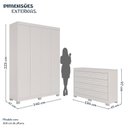 Ver imagem 3 de Conjunto Quarto Infantil Guarda-roupa 4 Portas 3 Gavetas e Cômoda 8 Gavetas Alice Espresso Móveis