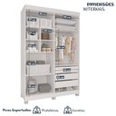 Ver imagem 4 de Conjunto Quarto Infantil Guarda-roupa 4 Portas 3 Gavetas e Cômoda 8 Gavetas Alice Espresso Móveis