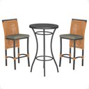Ver imagem 1 de Mesa Bistrô e 2 Banquetas Roma Preta Corda Náutica Estofado 8 Trama Original