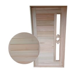 Porta Pivotante Visor Losango Eucalipto 2,13x1,27 Frainer Bbb Tradicional Visor Losango - 1