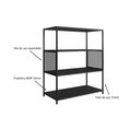 Ver imagem 5 de Kit Sala Rack com Gaveta Aparador e 2 Estantes Industrial Cor:preto com Mel