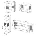 Ver imagem 7 de Kit Sala Rack com Gaveta Aparador e 2 Estantes Industrial Cor:preto com Mel
