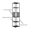 Ver imagem 6 de Kit Sala Rack com Gaveta Aparador e 2 Estantes Industrial Cor:preto com Mel
