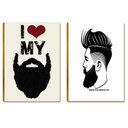 Ver imagem 1 de Kit 2 Placas Decorativa Barbearia Mdf I Love My Beard Br31