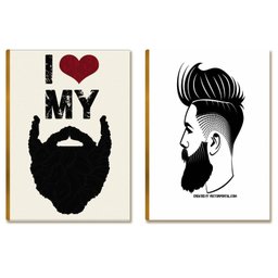 Kit 2 Placas Decorativa Barbearia Mdf I Love My Beard Br31 - 1