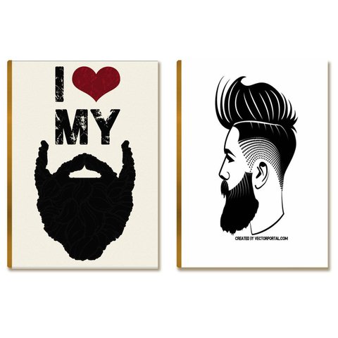 Kit 2 Placas Decorativa Barbearia Mdf I Love My Beard Br31