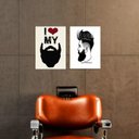 Ver imagem 4 de Kit 2 Placas Decorativa Barbearia Mdf I Love My Beard Br31