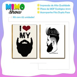 Kit 2 Placas Decorativa Barbearia Mdf I Love My Beard Br31 - 3