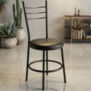Ver imagem 3 de Cadeira Aço Ferro Linha Luxo Cozinha Buffet Estrutura Preta Liz:Preto