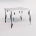 Ver imagem 4 de Conjunto De Mesa Clips De Ferro Preto Tampo Quadrado Branco 90X90 4 Cadeiras Ferro Preta Assen