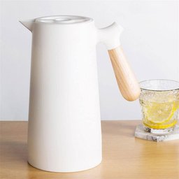 Garrafa Térmica Bon Gourmet Cabo em Madeira 1l Branca - 2