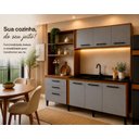 Ver imagem 3 de Cozinha Compacta Sophia 7 Portas 2 Gav Freijó/Cinza Irm Móveis