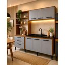 Ver imagem 5 de Cozinha Compacta Sophia 7 Portas 2 Gav Freijó/Cinza Irm Móveis