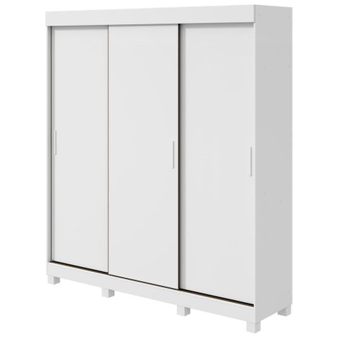 Guarda Roupa Saion 3 Portas com Pés 1 Porta Glass - Lp - Rei de Casa Branco