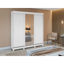 Ver imagem 2 de Guarda Roupa Saion 3 Portas com Pés 1 Porta Glass - Lp - Rei de Casa Branco