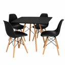 Ver imagem 2 de Conjunto Eames Eiffel Mesa + Cadeiras Conjunto para Sala e Cozinha Tampo Quadrado 70cm 4 Cadeiras