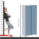Ver imagem 6 de Armário de Aço 2 Portas com Chave 4 Prateleiras AP402 Cinza/Azul Dali