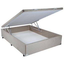 Base Cama Box Baú Casal Suede Bege 43x138x188 - 1