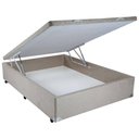 Ver imagem 1 de Base Cama Box Baú Casal Suede Bege 43x138x188