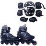 Patins Roller De 4 Rodas Preto + Kit de Proteção Tm: 32/35 - 1