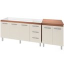 Ver imagem 1 de Balcao Pia 160cm e Multiuso 2 Portas 70cm Savana Off White Mobbs