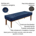 Ver imagem 3 de Calçadeira Recamier King 1,95m Gênova Suede - Pallazio - Azul Marinho