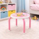 Ver imagem 2 de Banqueta Infantil Cadeira Degrau Multiuso Estudos Lanche Quarto Penteadeira Meninas Rosa