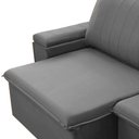 Ver imagem 6 de Sofá 3 Lugares Retrátil Reclinável para Sala 245cm Malfati F04 Veludo Cinza - Lyam Decor