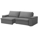 Ver imagem 1 de Sofá 3 Lugares Retrátil Reclinável para Sala 245cm Malfati F04 Veludo Cinza - Lyam Decor