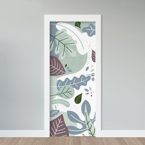 Adesivo de Porta - Floral Contemporâneo 5
