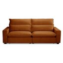 Ver imagem 2 de Sofa 2 Lugares Retrátil Reclinavel 200cm Veludo Terracota Andreza