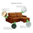 Ver imagem 5 de Sofa 2 Lugares Retrátil Reclinavel 200cm Veludo Terracota Andreza