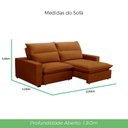 Ver imagem 3 de Sofa 2 Lugares Retrátil Reclinavel 200cm Veludo Terracota Andreza