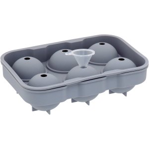 Forma de Gelo Bola com Funil Silicone 5x13x18cm Cinza