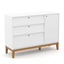 Ver imagem 1 de Cômoda Infantil Unique com Porta e 3 Gavetas Branco Soft/eco Wood - Matic Móveis