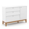 Cômoda Infantil Unique com Porta e 3 Gavetas Branco Soft/eco Wood - Matic Móveis - 1