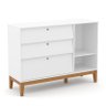 Cômoda Infantil Unique com Porta e 3 Gavetas Branco Soft/eco Wood - Matic Móveis - 2