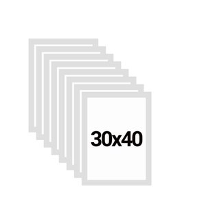 KIT 8 Molduras 30x40 com Eucatex (MDF) Branca