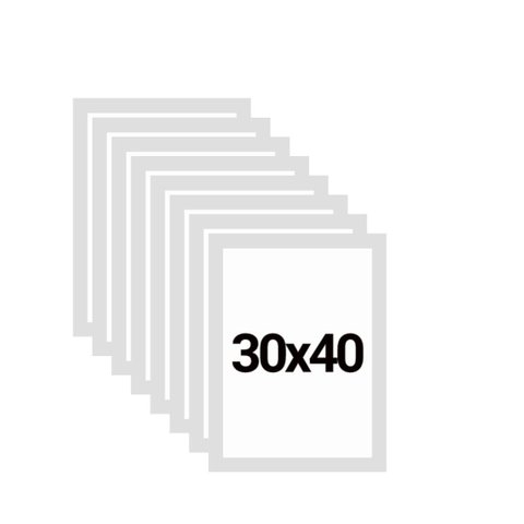 KIT 8 Molduras 30x40 com Eucatex (MDF) Branca
