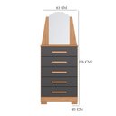 Ver imagem 3 de Guarda Roupa Casal Doble com Espelho 06 Portas e Cômoda New Veneza Freijo Titanium - Móveis Albatroz